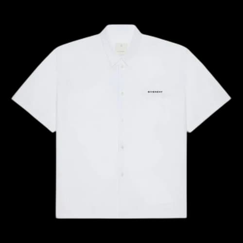 Givenchy Logo Printed Collared Short-Sleeve Shirt 'White'