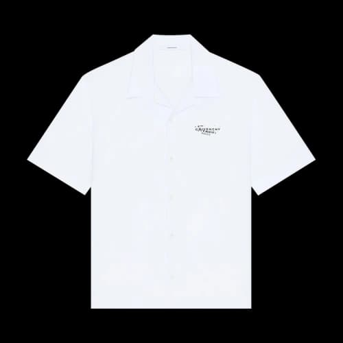 Givenchy Bowling Shirt with Stamp Print 'White'