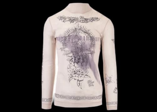 Givenchy Second Skin Effect Printed Mesh L/S T-shirt Beige