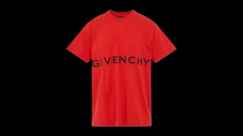 Givenchy Embroidered Logo Oversized T-Shirt Red