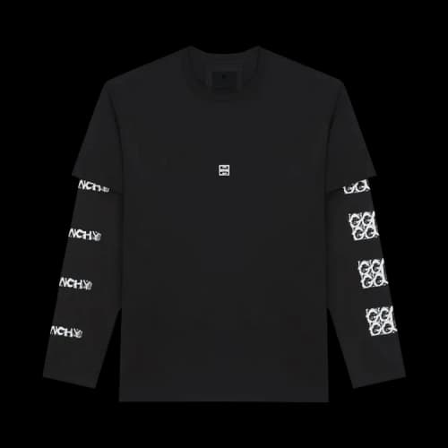 Givenchy Oversized Double Layer Print Long-Sleeve T-Shirt 'Black'