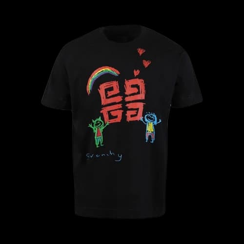 Givenchy Oversized Fit Double Layer Print T-Shirt 'Black'