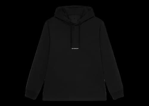 Givenchy Classic Fit Printed Jersey Hoodie Black