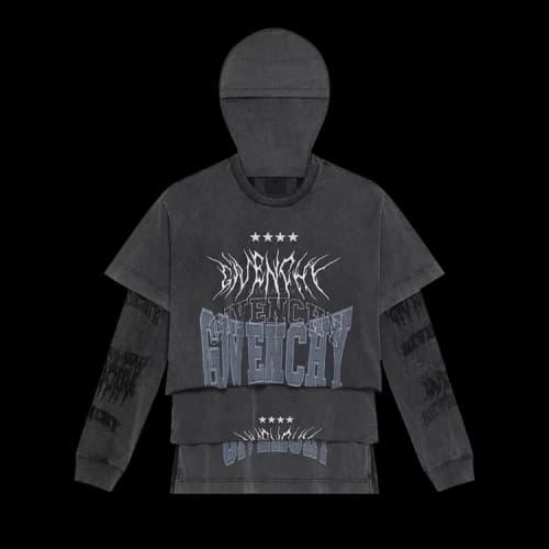 Givenchy Layered Graphic T-Shirt With Balaclava 'Grey'