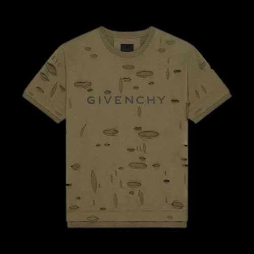 Givenchy 2 Layers Classic Fit Hole T-Shirt 'Khaki'