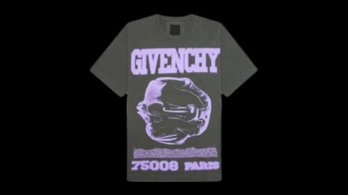 Givenchy Spray Skull Design Casual Fit T-Shirt Grey