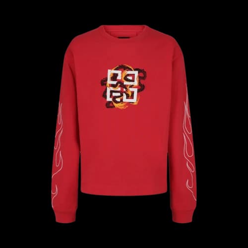 Givenchy Boxy Fit 4G Dragon Long-Sleeve T-Shirt 'Red'