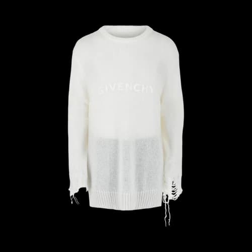 Givenchy Distressed Knit Sweater 'White'