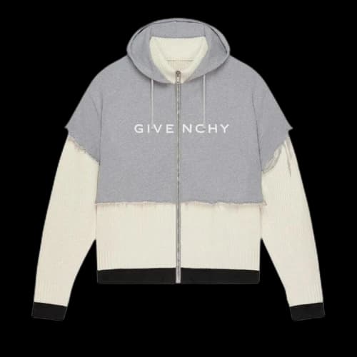 Givenchy Layered Zip-Up Logo Sweater 'Cream'