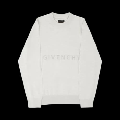 Givenchy Striped Logo Intarsia Reflective Wool Sweater