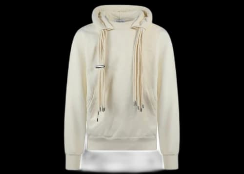 Ambush Logo Embroidered Drawstring Sweatshirt Beige