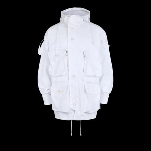 Givenchy Utilitarian Hooded Nylon Windbreaker 'White'