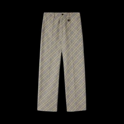 Ambush Check Wide Leg Trousers 'Grey'