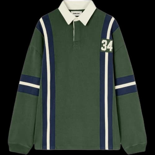 Ambush Striped Rugby Shirt 'Green'