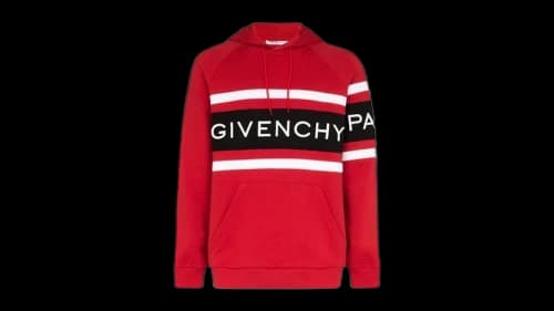 Givenchy Paris Embroidered Logo Hoodie Red