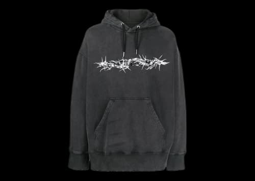 Givenchy Barbed wire Print Hoodie Black