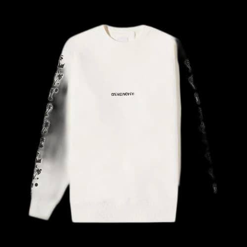Givenchy Classic Fit Print Sweatshirt With Cut 'Ivory'