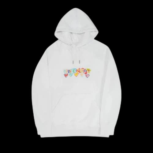 Givenchy Slim Fit Print Hoodie 'White'