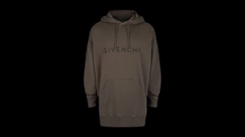 Givenchy Slim-Fit Logo Graphic Hoodie Khaki