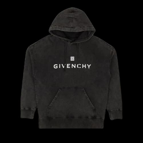 Givenchy Washed Slim Fit Logo Hoodie Sweatshirt 'Black'