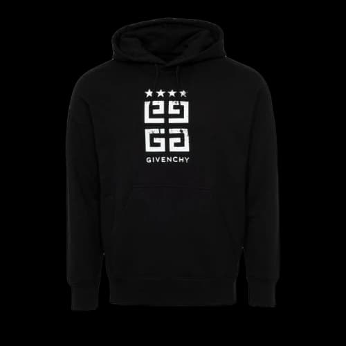 Givenchy Logo Printed Drawstring Hoodie 'Black'