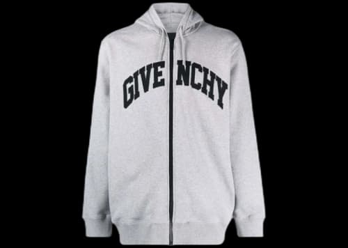 Givenchy Logo Zip Hoodie Jacket Grey/Black