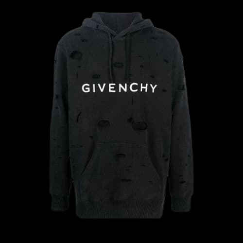 Givenchy Classic Fit Hole Hoodie 'Black'