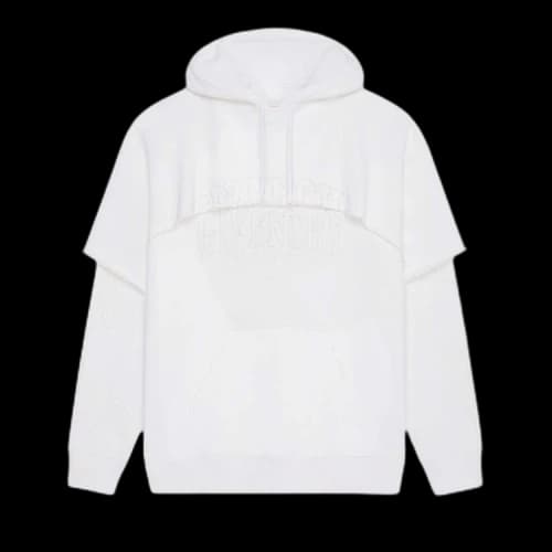 Givenchy Double Layered Hoodie in Felpa White