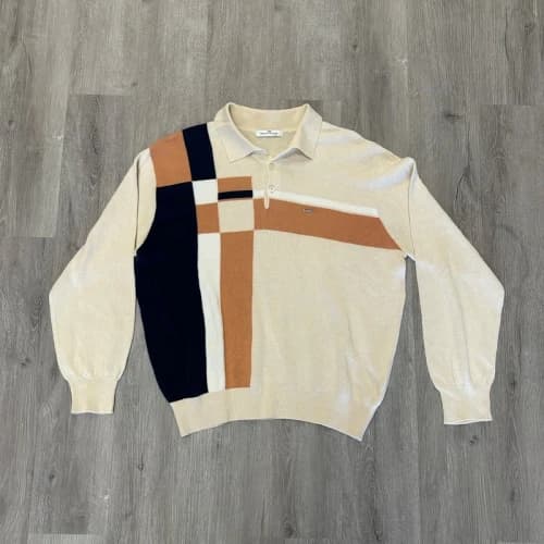 Balenciaga collard Long Sleeve Polo tan