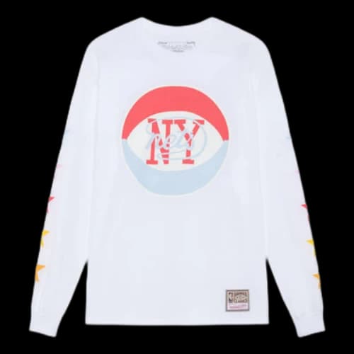 Mitchell & Ness x NBA Uninterrupted Nets Long Sleeve T-shirt 'White'