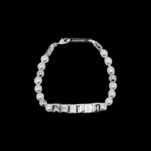 Ambush Pearl Letterblock Bracelet 'Silver'