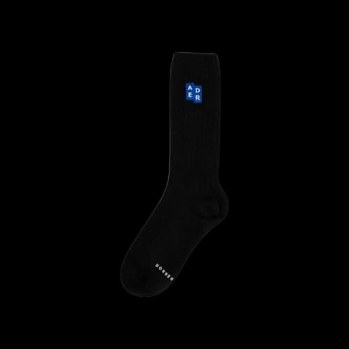 Ader Error TRS Tag Ribbed Calf Socks 'Black'