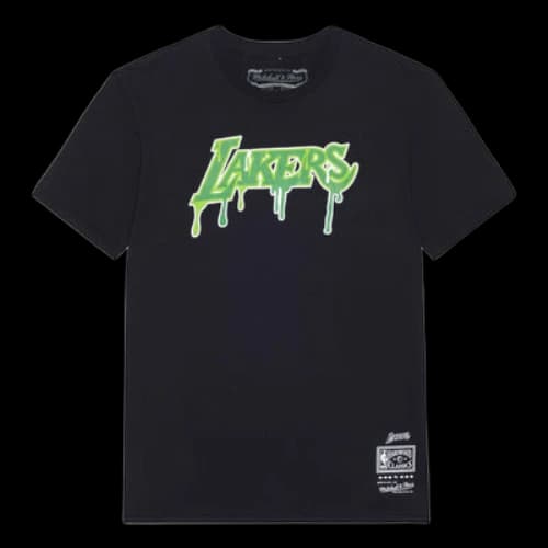 Mitchell & Ness x NBA Los Angeles Lakers Hardwood Classics Slime Drip T-Shirt 'Black'