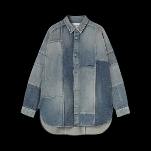 Ambush Patchwork Denim Shirt Jacket 'Blue'