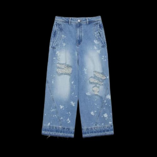 Ader Error Distressed Wide Leg Jeans 'Blue'