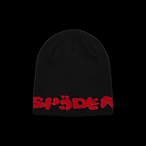 Sp5der Fuzzy Logo Mohair Beanie 'Black'