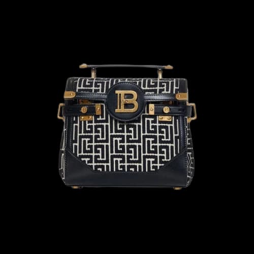 Balmain Bicolor Jacquard B-Buzz 23 Bag 'Black'