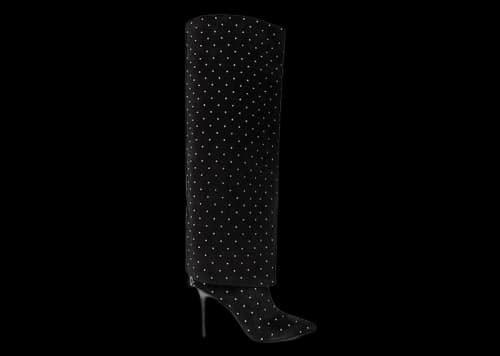 Balmain Ariel Crystal Embellished Pointed-Toe Boots Black (Women's)