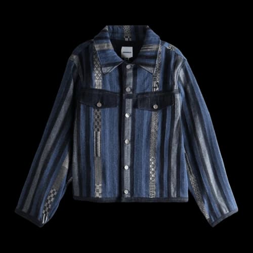 Ader Error Collared Striped Pattern Button Jacket 'Blue'