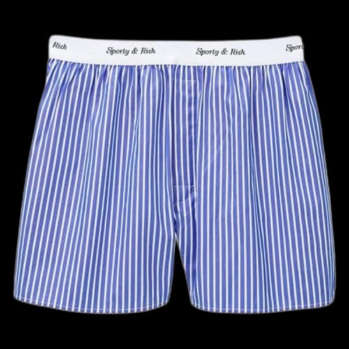 Sporty & Rich Cassie Striped Boxer Shorts 'Blue'