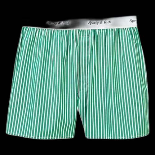 Sporty & Rich Cassie Striped Boxer Shorts 'Green'
