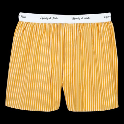 Sporty & Rich Cassie Striped Boxer Shorts 'Yellow'