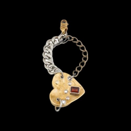 Marni Heart Charm Bracelet 'Vintage Palladium'