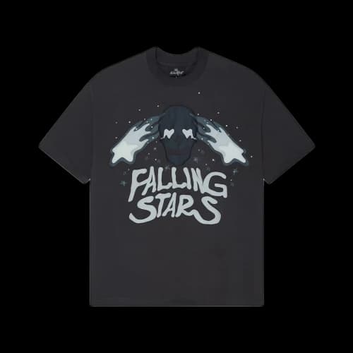Broken Planet Falling Stars T-Shirt Soot Black