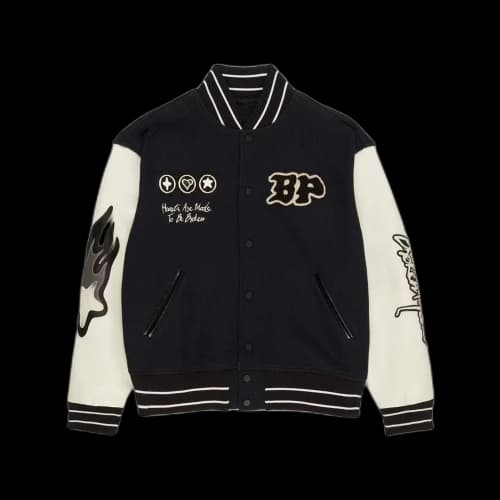 Broken Planet Varsity Jacket Black/White