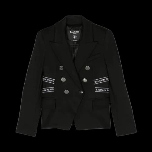 Balmain Kids Logo Strap Blazer 'Black'