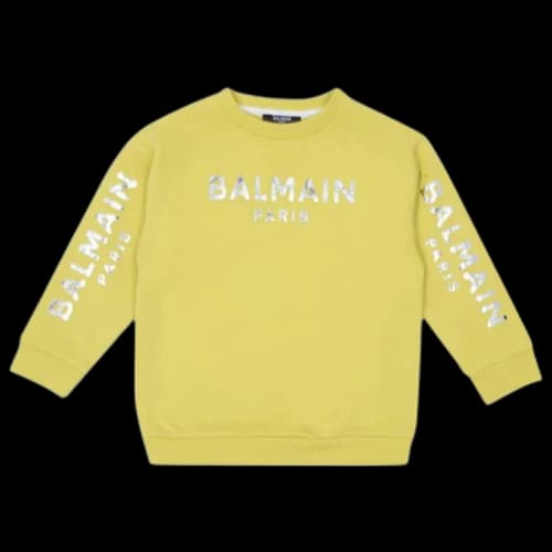 Balmain Kids Logo Printed Crewneck Sweatshirt 'Yellow'