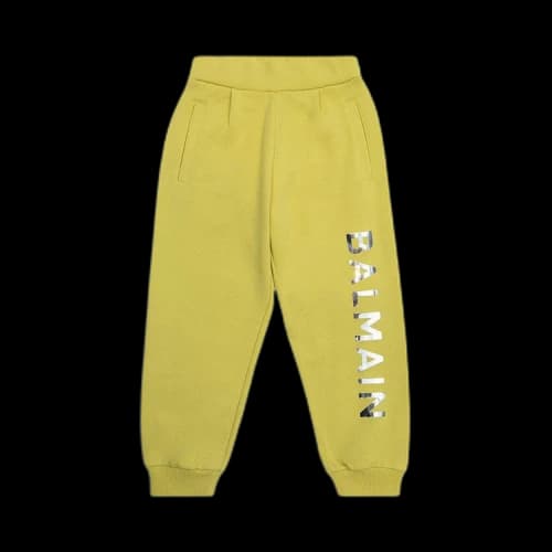 Balmain Kids Logo Printed Elastic Sweatpants 'Yellow'