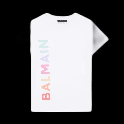 Balmain Kids Logo Printed Crewneck T-Shirt 'White'