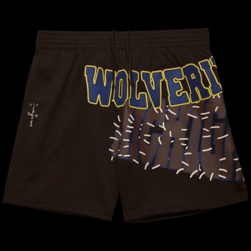 Cactus Jack by Travis Scott x Mitchell & Ness University Of Michigan Shorts 'Brown'